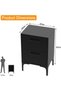 Mahmayi Modern Stand, Side End Table with 2 Storage Drawers For Living Room, Bedroom - Black - 3