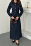 Women's Cotton Set with a Blue Denim Skirt - 4