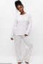 Ecru Rabbit-Print Soft-Touch Winter Knit Pajama Set 8086 - 3