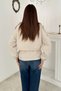 Women's Beige-Lined Snap-Fastened Jacket with Details - 5