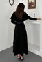 Women's Acrylic-Blend Dress with Black Cape - 5