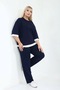 Plus-Size, Loose-Fit, Crew Neck, High-Neck, Long-Sleeved Modal Set - 3