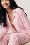 Soft-Textured Winter Knit Button-Down Pajama Set with Striped Pattern 8088 - 3