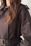 Women's Brown Tonaton Button-Front Trench Coat - 5