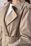 Women's Beige Long Tonaton Button-Front Trench Coat - 4
