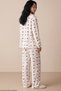 Burgundy with Bow Detail, Soft-Textured, Winter-Weight, Corded Fabric, Buttoned Cotton Knit Pajama Set 7980 - 5