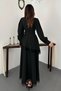 Women's Black Asymmetrical-Cut Lace-Trimmed Stretch Fabric Dress - 5