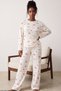 Leopard Print, Soft-Textured, Winter-Weight, Corded Fabric Pajama Set 8100 - 3