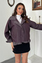 Women's Burgundy Polka Dot Ruffled Lined Cotton Jacket