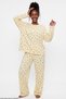 Soft-Textured Winter Knit Pajama Set with Yellow Lemon Print 8086 - 4