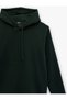 Şardonlu Uzun Kollu Basic Kapşonlu Sweatshirt - 5