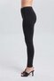 Women's 3-Pack Black Modal-Cotton Stretch Fabric Long Leggings - Comes with a Free Eye Mask - 5