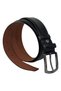100% Genuine Leather, Flat Style, 4 cm, Buckled Belt, Classic Men's Belt, Black - 6