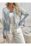 Gold Button Cardigan Jacket with Baklava Pattern - 5