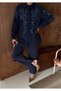 Women's Shirt with Bead Embroidery on Front, Standard Pants Size Suit - 6