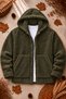 Unisex Hooded Plush Jacket: Winter-Weight, Thick-Textured, Button-Up, Double-Pocketed, Oversized Cardigan