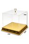 Small Clear Plexiglass Wedding Trousseau Box, 24x24x24 cm, with Gold Embroidery—Engagement, Wedding, and Bride & Groom Gift Box, Includes a Prayer Counter and Prayer Beads - 3