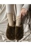 Anatomical Sole, Genuine Fur-Trimmed, With Arch Support, House Slippers