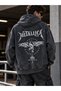 Unisex Oversized Hooded Cardigan with Front and Back Prints and a Zipper—METALLICA 1981 - 3