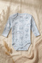 100% Natural Cotton Long-Sleeved Baby Bodysuit - Chick Pattern, Soft, Non-Irritating Fabric - 3