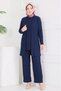 Crinkled Three-Piece Set NAVY BLUE - 3