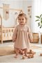 Girl's 100% Cotton Double-Layer Muslin Dress - With Floral Details - 2