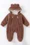 Premium-Quality Winter Plush Girls' and Boys' Baby Onesies - 2