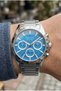 Sporty and Modern Men's Wristwatch | 40 mm Steel Strap, Blue Dial - 6