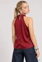 Blouse with Cowl Neckline and Satin Finish LGK0012 BURGUNDY - 4