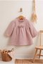 Girl's 100% Cotton Double-Layer Muslin Dress - With Floral Details
