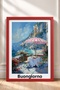 Buongiorno Written Umbrellaed Sea Terrace Framed Painting Italy Poster Wall Decor Itp027 - 3