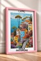 Capri Floral Hillside and Colorful Houses Framed Painting Italy Poster Living Room Kitchen Wall Decor Itp023 - 2
