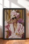 Il Dolce Far Niente Pink Furry Woman Framed Painting Italy Poster Wall Decor Itp008