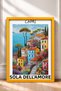 Capri Floral Hillside and Colorful Houses Framed Painting Italy Poster Living Room Kitchen Wall Decor Itp023 - 3