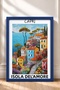 Capri Floral Hillside and Colorful Houses Framed Painting Italy Poster Living Room Kitchen Wall Decor Itp023 - 3