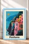 Positano Orange Sun and Colorful Houses Framed Painting Italy Poster Wall Decor Itp029 - 3