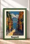 Naples Street and Vesuvius Landscape Framed Painting Italy Poster Living Room Kitchen Wall Decor Itp045 - 3