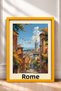 Rome Streets and the Bell Tower Framed Painting Italy Poster Living Room Kitchen Wall Decor Itp021 - 3