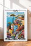 Capri Floral Hillside and Colorful Houses Framed Painting Italy Poster Living Room Kitchen Wall Decor Itp023
