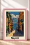 Naples Street and Vesuvius Landscape Framed Painting Italy Poster Living Room Kitchen Wall Decor Itp045 - 3