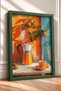 Buongiorno Written Moka Coffee Pot and Cup Framed Painting Italy Poster Wall Decor Itp060 - 2