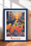 Venice Written on Canal Cocktail Glasses Framed Painting Italy Poster Wall Decor Itp074