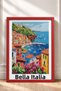 Beautiful Italy Sailing Boat Port and Flowers Framed Painting Italy Poster Wall Decor Itp065 - 3