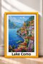 Lake Como, Kubbeli Church, and Sailors – Framed Painting, Italy Poster, Wall Decor, Itp091. - 3