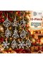 10-Piece Christmas Tree Ornament Set – White Decorative Christmas Ornaments, Snowflake, Santa Claus, and Pine Tree Figurines.