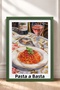 Pasta & Basta Pink Wine Spaghetti Framed Painting Italy Poster Living Room Kitchen Wall Decor Itp099 - 3