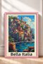 Bella Italia, Port City, Framed Painting, Italy Poster, Living Room, Kitchen, Wall Decor, Itp122. - 3