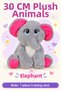 30 cm Cute Plush Animal Toy – Giraffe, Elephant, Teddy Bear, Chick, Monkey – 1 Piece - 2