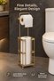 Mat Gold Stand with Backing, Stainless Steel Premium Series Toilet Paper Holder, Hanging Toilet Paper Dispenser. - 3