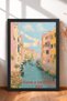 Bella Giornata, Canal and Gondolas Framed Painting, Italy Poster, Wall Decor, Itn015.